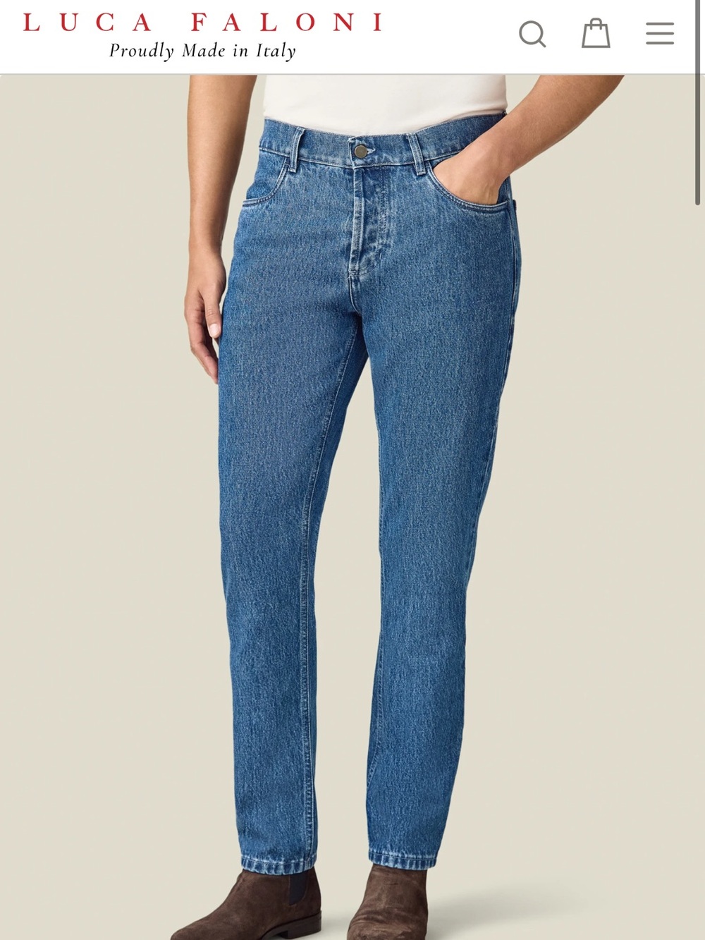 Luca Faloni tapered-fit denim, made in Italy 38/32
